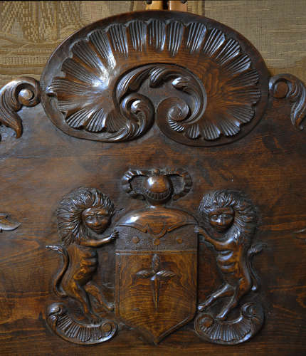 Large King size Provencal Hand carved bedstead
