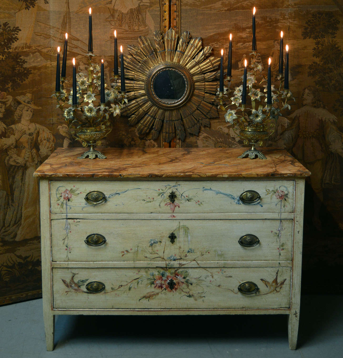 Late 18th Century Italian Neoclassical hand painted commode