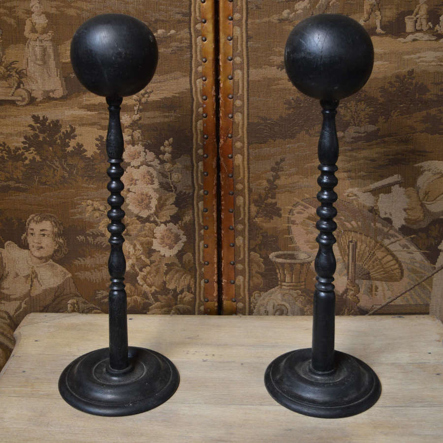 Tall pair of 19th Century Milliners hatstands