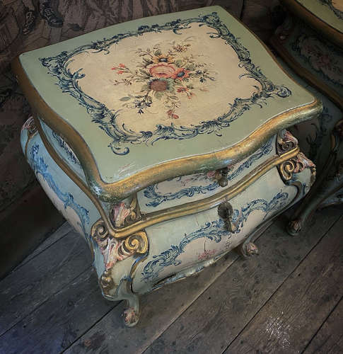 Pair of 19th Century Venetian Hand painted Bedsides