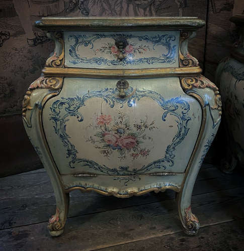 Pair of 19th Century Venetian Hand painted Bedsides