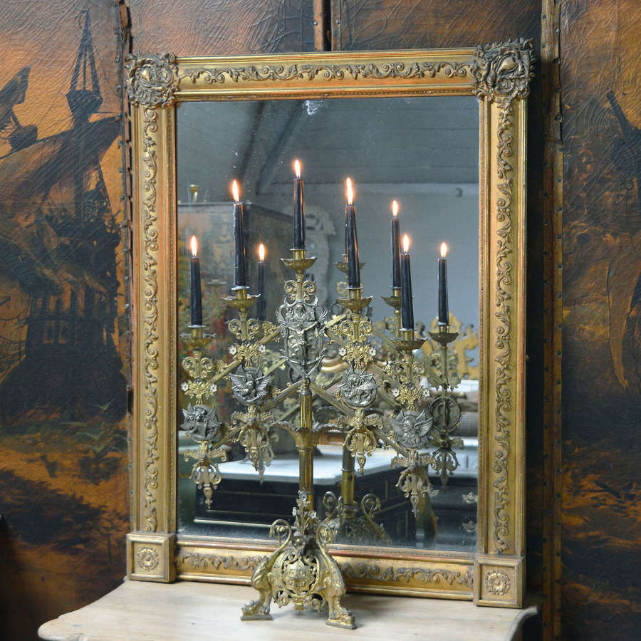Mid 19th Century Napoleon III gilt mercury mirror