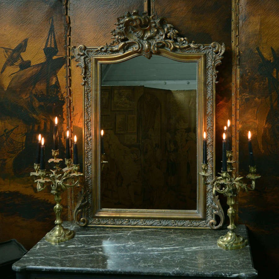 Louis XV style gilt mirror