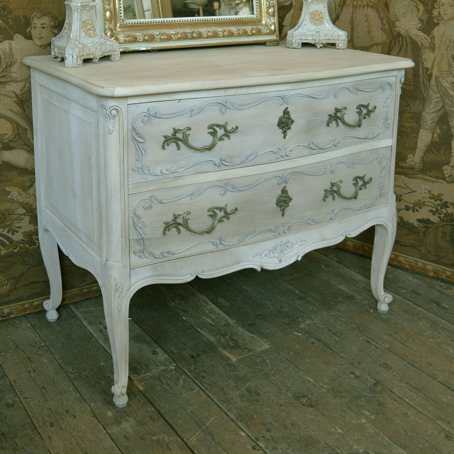 Louis XV style bleached walnut Commode