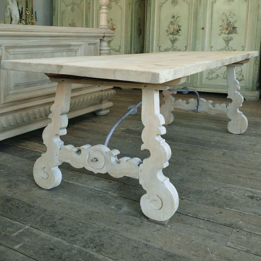 Mid 20th Century Bleached Elm Catalan table