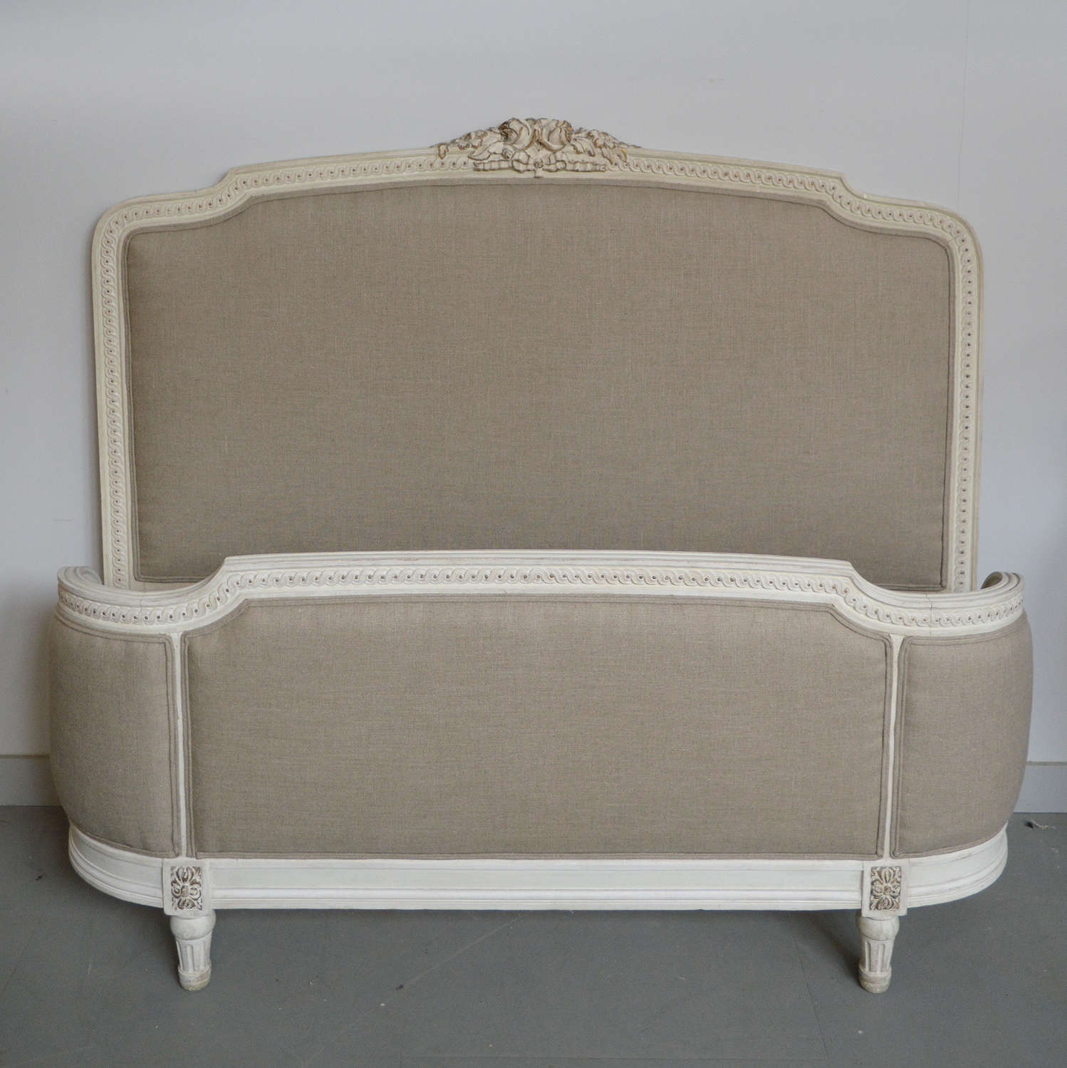 Late 19th Century Louis XVI style Upholstered double bedstead