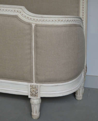 Late 19th Century Louis XVI style Upholstered double bedstead