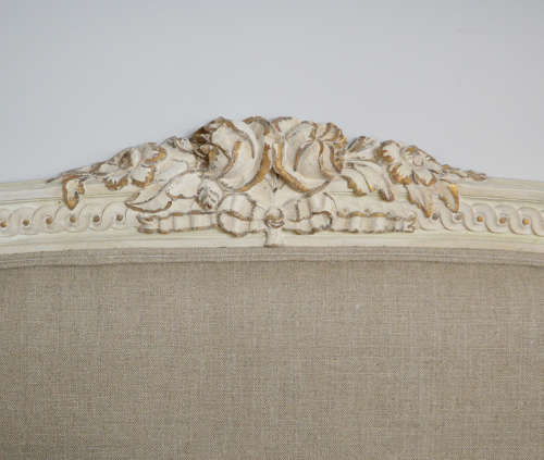 Late 19th Century Louis XVI style Upholstered double bedstead