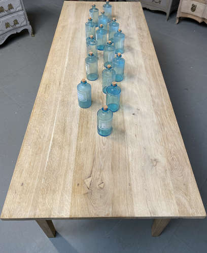 19th Century Bleached Oak Farmhouse Table