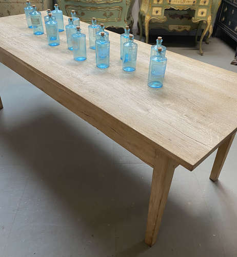 19th Century Bleached Oak Farmhouse Table