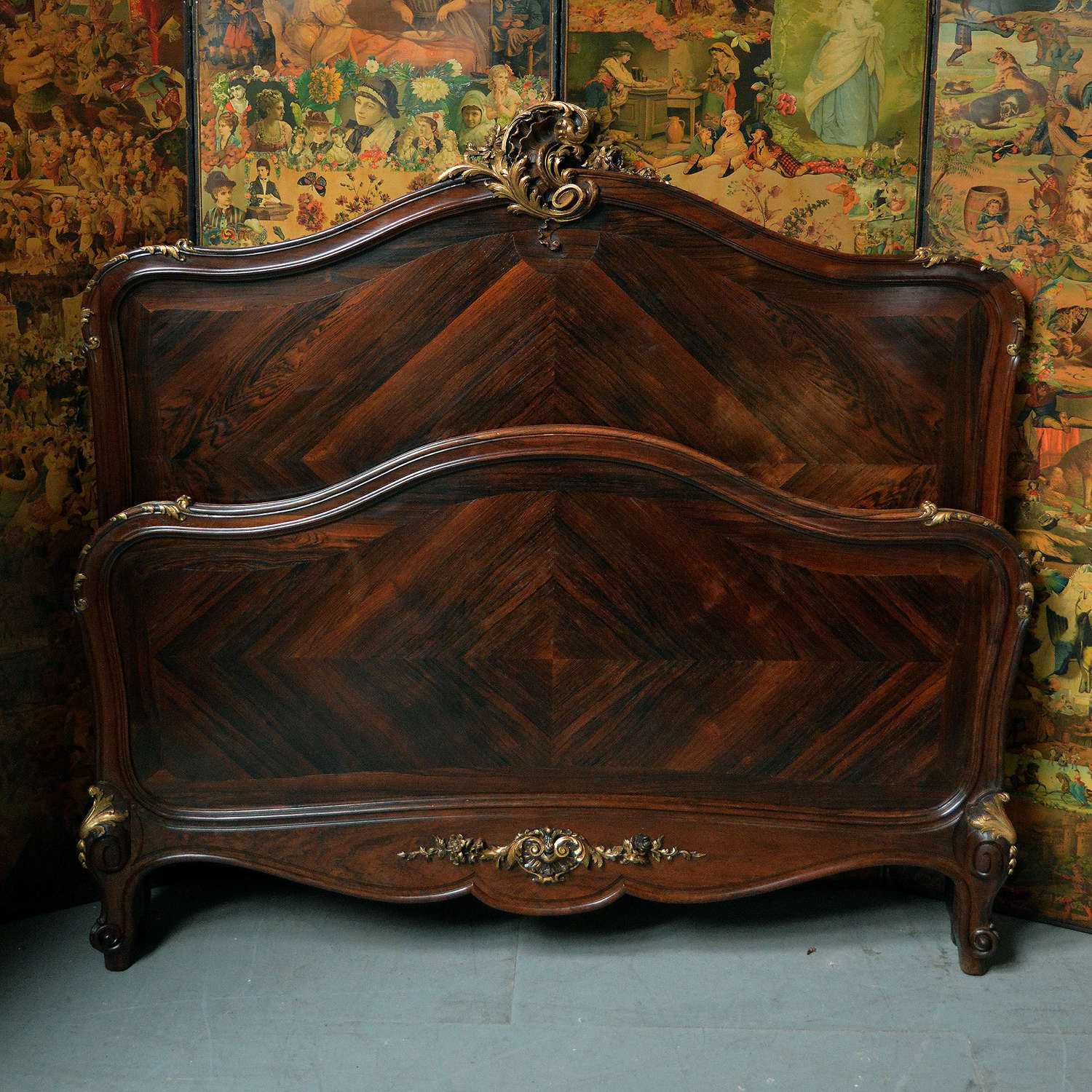 19th Century Napoleon III rosewood bedstead