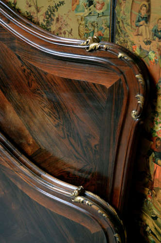 19th Century Napoleon III rosewood bedstead