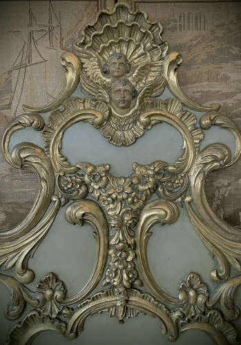 Magnificent 19th Century Florentine Baroque giltwood superking size be